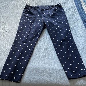 Old Navy, white and navy blue polkadot, pixie pants